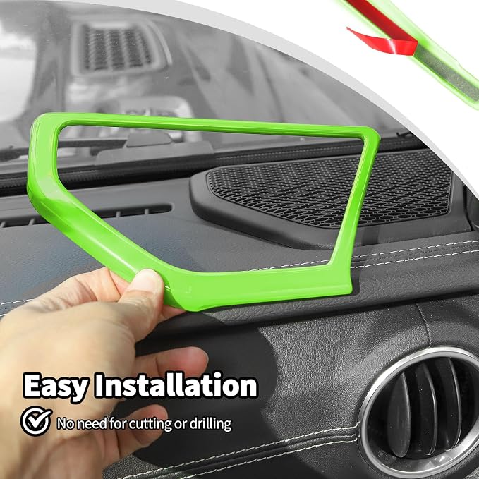 JWWY for Jeep JL Speaker Audio Trim Top & A Pillar Cover Trim for 2024 Jeep Wrangler JL JLU & Gladiator JT Accessories ABS 4PCS Green