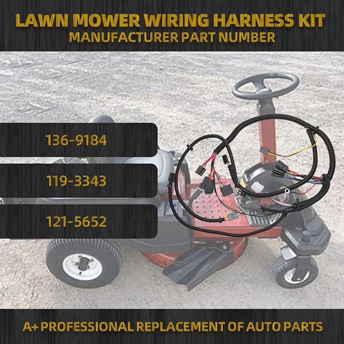 Dasbecan Lawn Mower Wiring Harness Kit Compatible with Toro TimeCutter Exmark Quest E/S Series Replaces# 136-9184 119-3343 121-5652