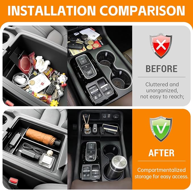 Center Console 3PCS Organizer Compatible with 2023-2026 Honda Pilot&2026 Honda Passport Cupholder Storage Box Cup Holder for Pilot Passport Accessories