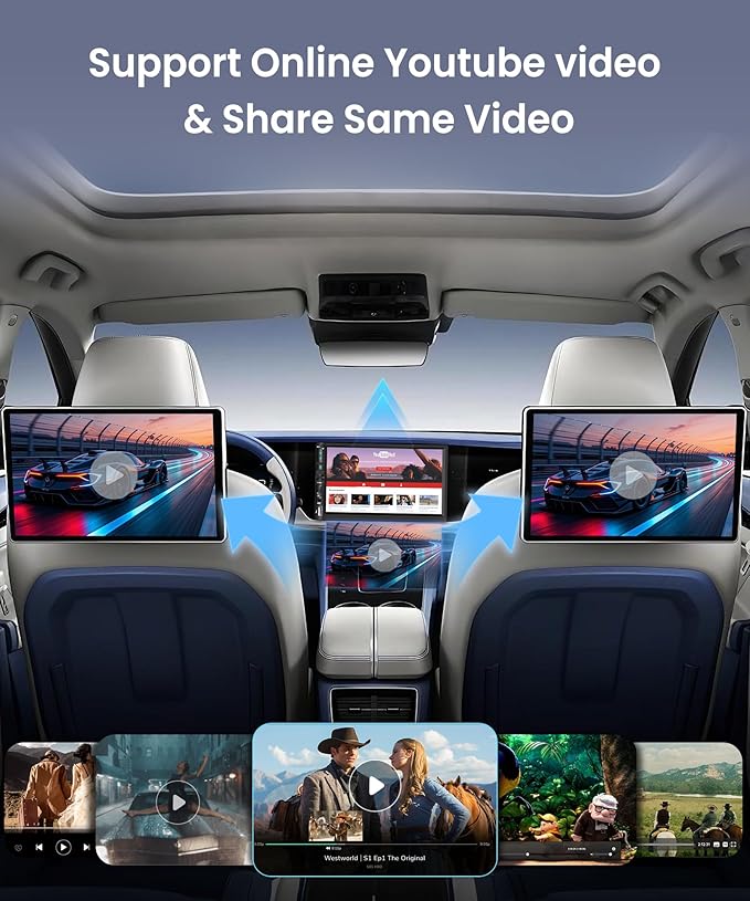 Wireless Carplay Android Auto Double Din Car Radio Stereo, 7 inch IPS Touchscreen Radio, 2 Din Car Radio Bluetooth, SWC, Backup Camera, Mirror Link, FM EQ, Type-C USB Fast Charging, Video Playback