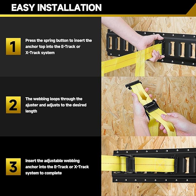 Onesnt E-Track Adjustable 2” Heavy Duty Cargo Net for X-Track & E-Track Systems | 96” L x 68-84” W—4,500lb Break Strength