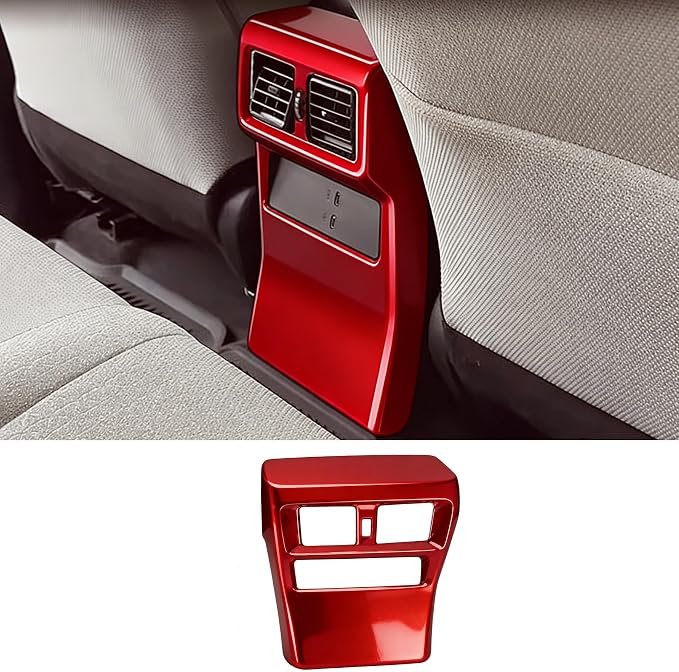 Rear Vent Decor for Toyota 4Runner 2025 2026 Interior Accessories (NOT Fit TRD Pro/TrailHuner) Anti-kick Vent Cover Center Consoles ABS Trim (Dark Red, Rear Vent Cover)