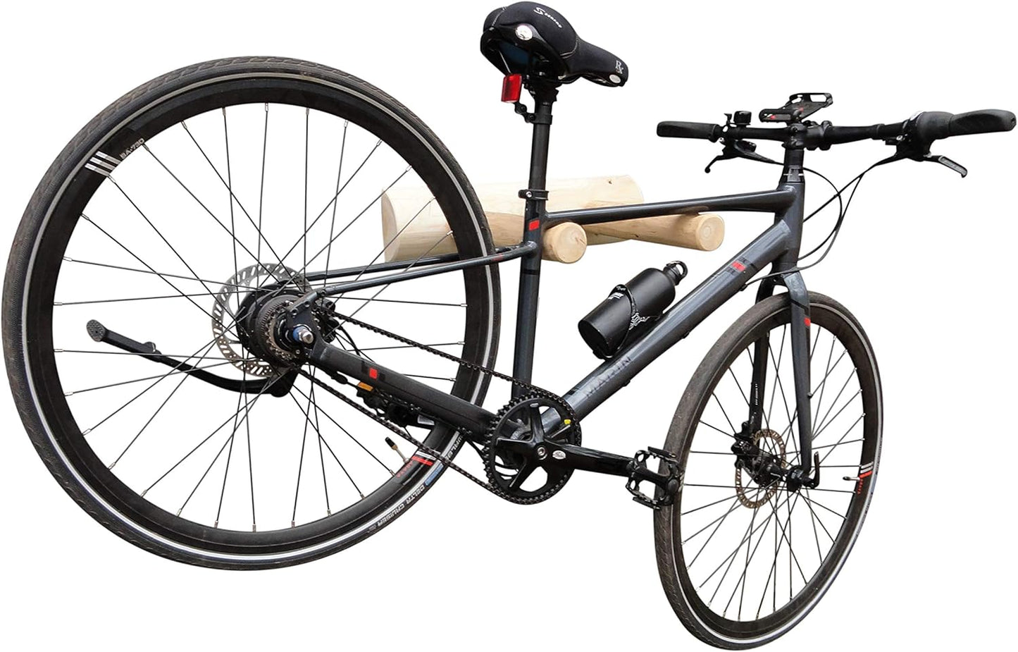 1-Place Wall-Mounted Bike Log Rack, Road Bike Wall Mount Hook, Bicycle Hangers for Garage Wall Racks, Bicycle Hooks for Hanging, Indoor Storage Garage Hooks for Bikes - Canyon Brown