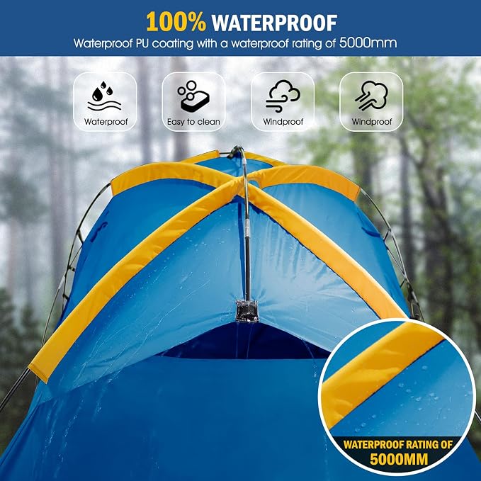 Pickup Truck Tent with Awning Shade,Waterproof PU5000mm Oxford for 5.5-6.3 FT Truck Bed for Camping Travel Outdoor Activities for Chevy Silverado 1500,Ram 1500/Dakota,F150,GMC 1500,Titan,Tundra (blue)