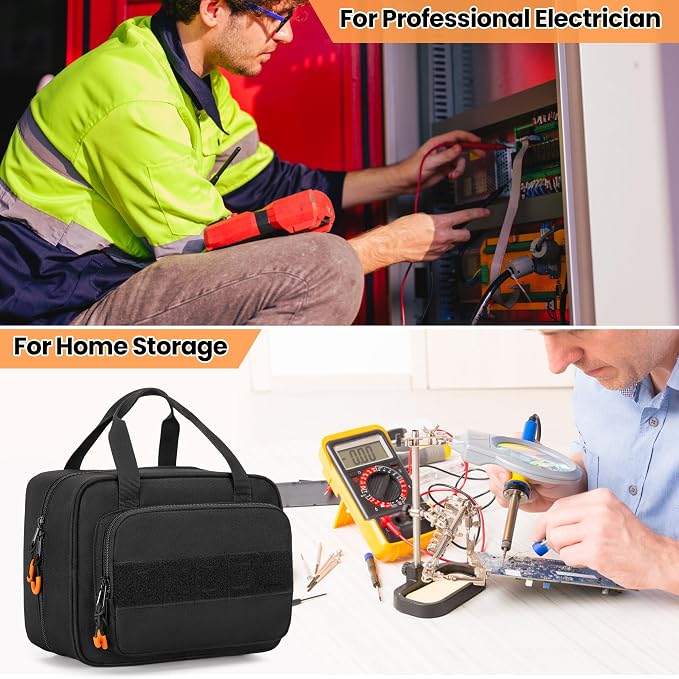Rexmica Carrying Case Compatible with Klein Tools 80101/ ET310 AC Circuit Breaker Finder, Home Tester Kit Storage Bag for Digital Multimeter, Clamp Meter or Other Electrical Test Tools (Bag Only)
