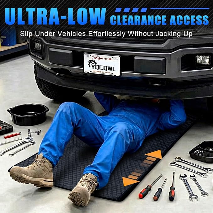 Rolling Creeper Mat, 145×67cm Portable Under Car Repair Pad | with Storage Bag, Mechanics Mat for Low Clearance, Auto Repairing Tool, Working On The Ground, Gifts for Him Men Husband 2026