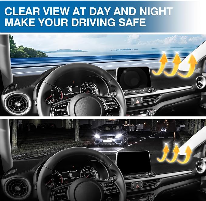KUST Black Dash Cover for Kia Forte/K3 2019 2020 2021 2022 2023 2024 (S, EX, FE, LX, LXS, GT, GT-Line) Polyester Dashboard Cover Non-Slip Custom Fit Dash Mat Windshield Sunshade Glare