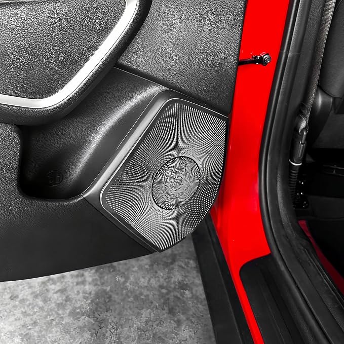 Stainless Steel Car Door Speaker Cover Car Interior Chrome Car Door Speaker Decor Cover Set Compatible with Kia Soul 2020-2025 Accessories (Silver)