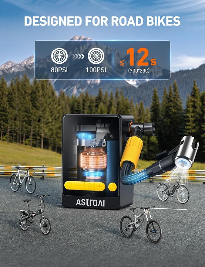 AstroAI C2 Cordless Tire Inflator 20V 160PSI Rechargeable Battery Powered with 12V Car Adapter&AstroAI L10 Mini 150PSI Air Compressor with LED Light and Pressure Gauge for Cars,Motorcycles,Bikes,Balls