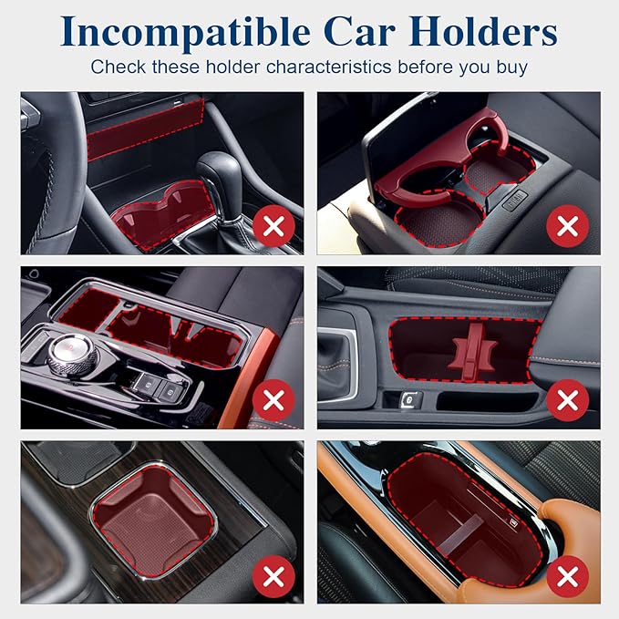 Car Cup Holder Expander, Cup Holder Extender Adapter with Expandable Arm and Adjustable Base, Compatible with Yeti Ramblers, Hydro Flasks, Stanley, Owala Most Coffee Mugs Bottles & Cups