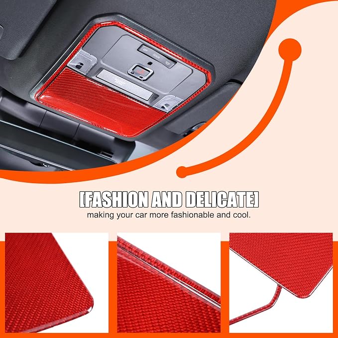 Daeiclru Front Reading Light Trim Panel Cover Compatible with Toyota Tacoma 2024 2025, Roof Reading Light Lamp Trim Cover Interior Decorative Accessories (Red)