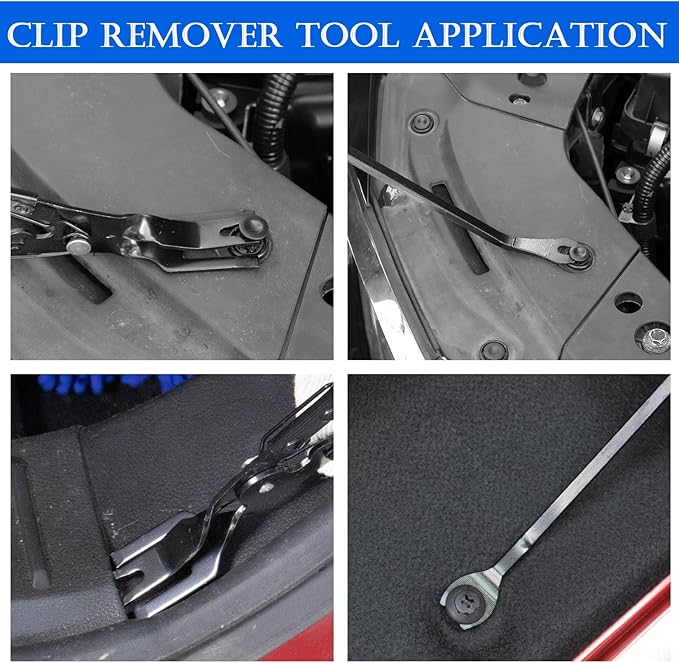 DOAHO 17Pcs Mechanic Hook and Pick Tool Set & Car Trim Removal Kit with Fastener Clip Pliers,Rivet Puller,Magnetic Pickup,Gasket Scraper,Non-Scratch Plastic Pry Tools for Automotive Repair-Blue