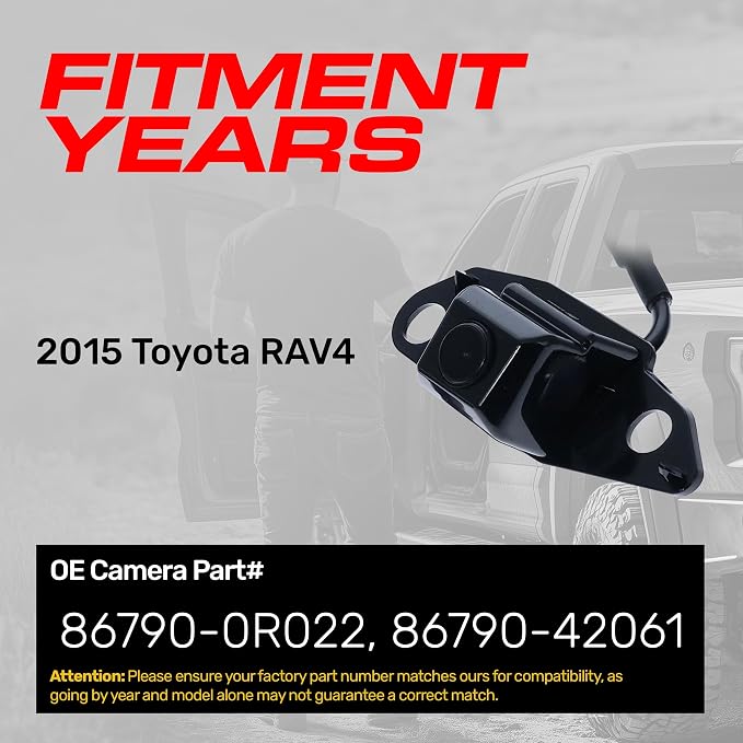 Master Tailgaters Replacement for Toyota RAV4 (2015) Backup Camera OE Part # 86790-0R022, 86790-42061