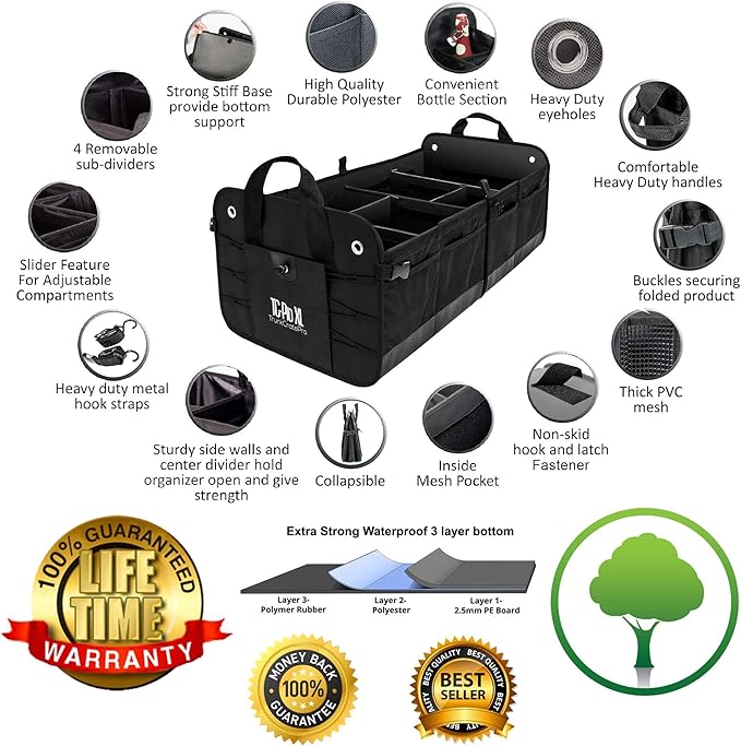 TRUNKCRATEPRO Save 15 per cent off bundle one regular and one Extra Large trunk organizer together