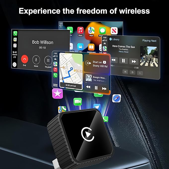 2026 Wireless CarPlay & Android Auto Adapter for iPhone & Android, 2-in-1 Mini Metal Dongle, Plug & Play Auto-Connect, Zero Latency Wireless Car Adapter for OEM Wired Radios (Slive)