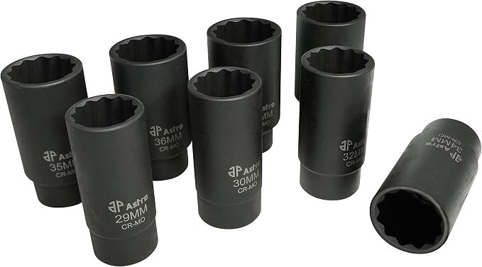 Astro Pneumatic Tool 78868 12-Point Axle Nut Socket Set (8 Piece)