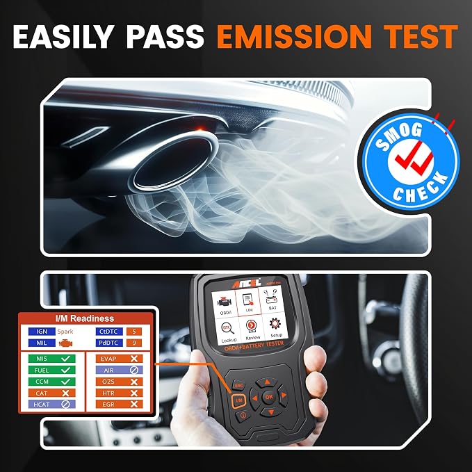 ANCEL AD530 PRO 2-in-1 OBD2 Scanner and 12V Battery Tester | Check Engine Light,Car Battery/Cranking/Charging System Test, Live Data Diagnostics Tool for 1996+ Cars & Motorcycles