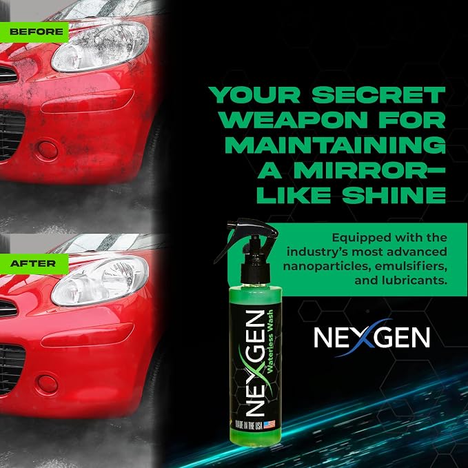 Nexgen Premium Quality Waterless Car wash & Ceramic Spray - Complete Pack for Car wash and Ceramic Coating to Get Unbelievable Shine (8oz)