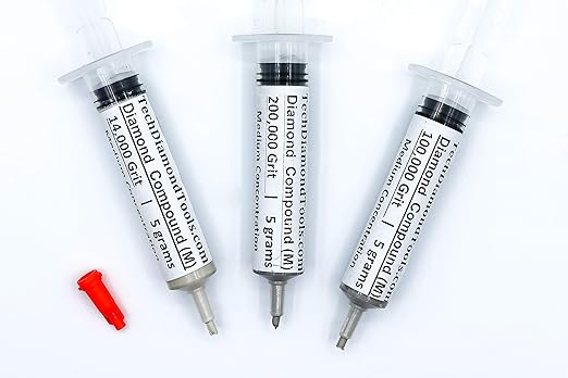 TechDiamondTools Kit of 3 Diamond Polishing Compound Polishing Paste USA Made 14000 100000 200000 Grit for Marble Glass Metal Rock Jewelry Resin Silver Gemstone 25% of Diamond Powder