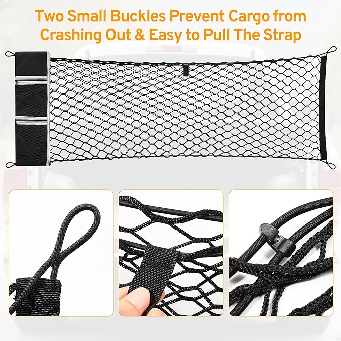 Cargo Net for Pickup Truck Bed for Dodge Ram 1500 2500 3500 Accessories Crew Quad Cab Classic 2000-2025 2026 Mesh Carrier Organizer Storage Netting Automotive Grocery Holder