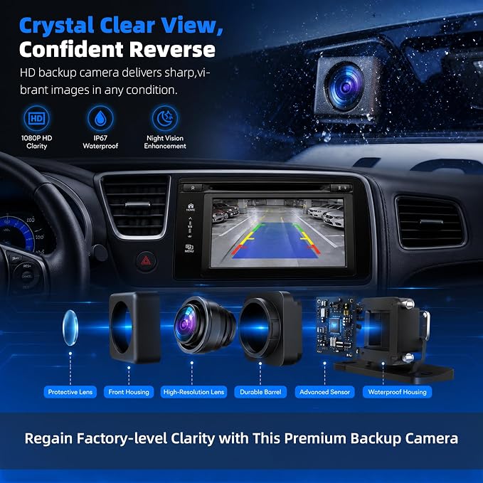 84543080 Backup Camera Compatible with Chevy Malibu 2023 2024 1.5L 4Cyl, Rear Camera Reverse Parking Assist Installation Monitor Systems Replaces# 42861580