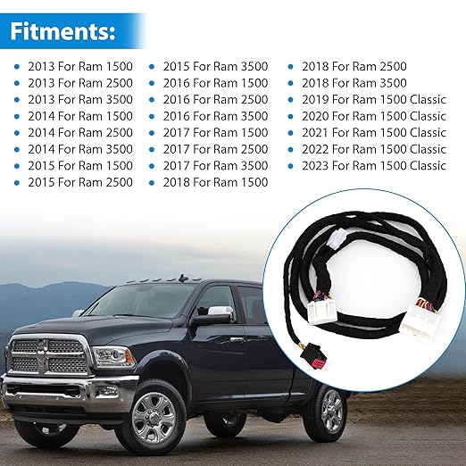 HVAC 7 Speed 5.0" RA1 RA2 to 8.4" Touch Screen Display RA3 RA4 Navigation 4C Radio Uconnect Upgrade Conversion Wiring Harness for Ram Truck 4th Gen 1500 2500 3500 2013-2023