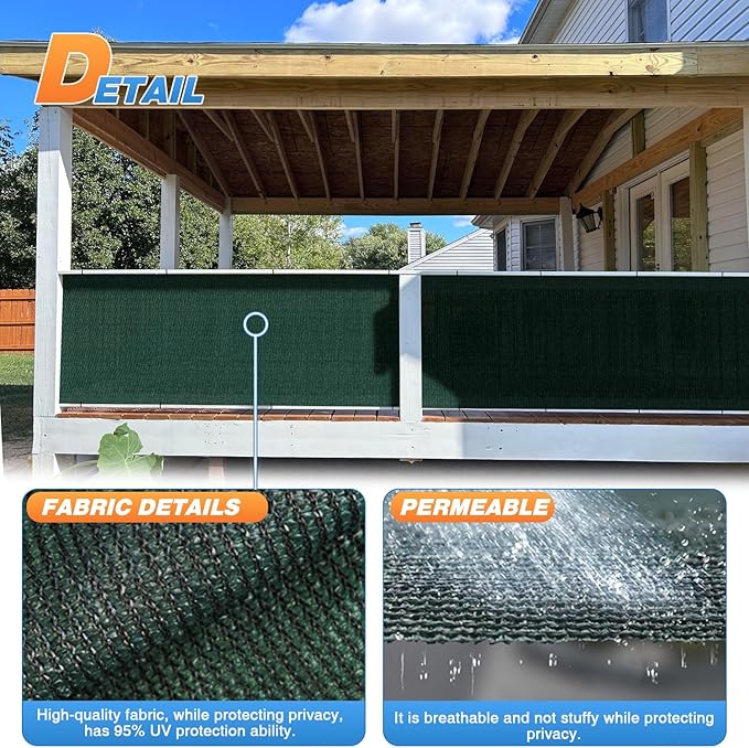 TANG Sun Shade Fabric Roll 8'x72' Shade Cloth for Garden Dark Green HDPE Mesh Shading Pergola Cover Replacement Canopy, 95% Blockage Sunshades for Outdoor Patio Backyard Plant