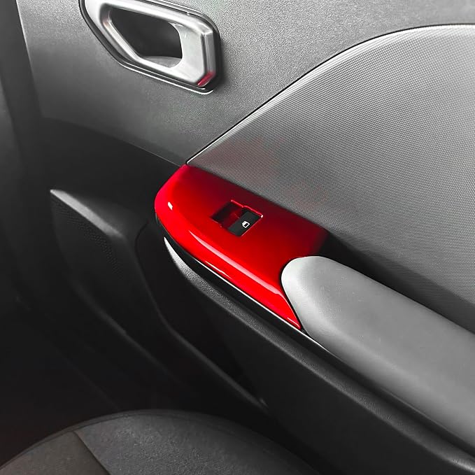 4PCS Door Lock Switch Covers Trim Compatible with Kia K4 2025-2026 Accessories (Red)