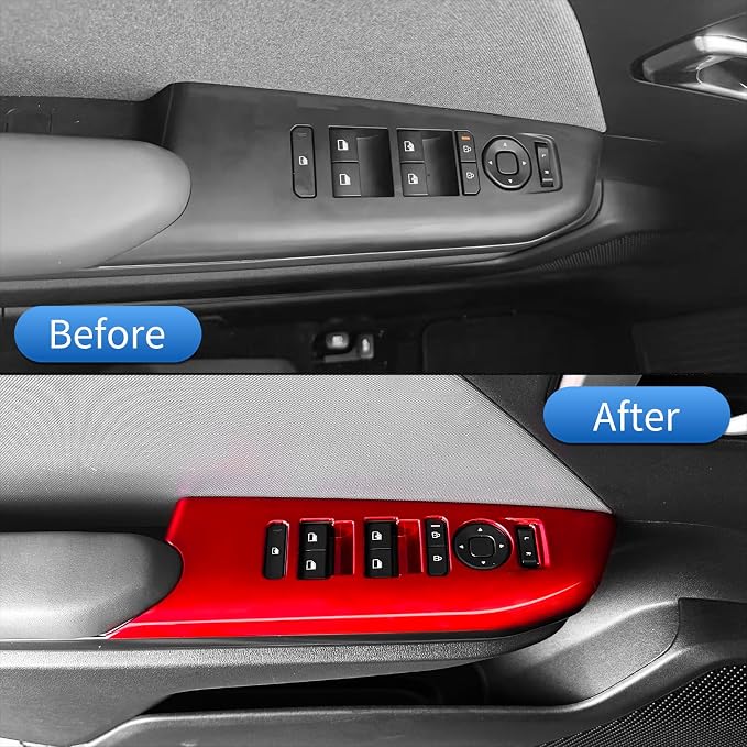 4PCS Door Lock Switch Covers Trim Compatible with Kia K4 2025-2026 Accessories (Red)