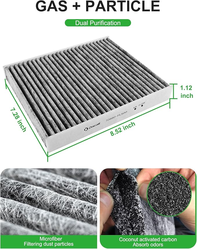 Cabin and Engine Air Filter Combo for 2020-2025 Subaru Outback, 2018-2024 Crosstrek, 2019-2025 Ascent, 2017-2026 Impreza, 2020-2025 Legacy, 2025-2026 Forester. Replace 72880-FL500,16546-AA16A