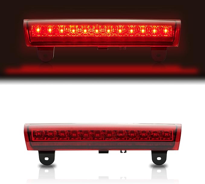 Third 3rd Brake Light, LED High Mount Stop Light Replacement for 2000 2001 2002 2003 2004 2005 2006 Chevy Tahoe Suburban/GMC Yukon XL Denali, Rear Center Cab Roof Tail Lamp, Red Lens