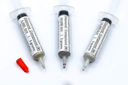 TechDiamondTools Kit of 3 Diamond Polishing Compound Polishing Paste USA Made 5000 14000 50000 Grit for Marble Glass Metal Rock Jewelry Resin Silver Gemstone with 25% Diamond Powder