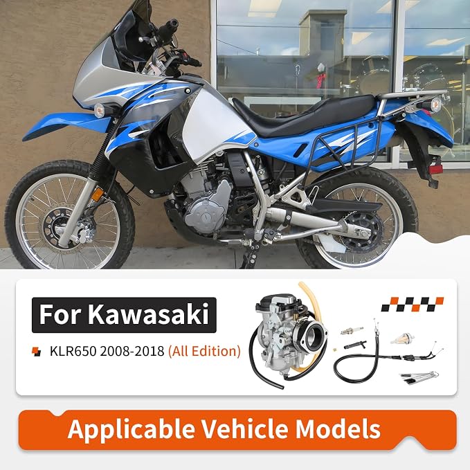 Carburetor Assembly + Throttle Cable w/Intake Manifold For Kawasaki KLR 650 KLR650 2008-2018 (All Edition) 15004-0073 15003-0118 15004-0050