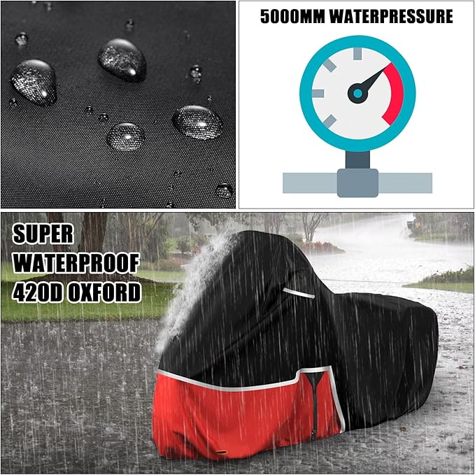 Waterproof Motorcycle Cover Replace for Honda Scooter Model, 420D Oxford Cloth Honda Ruckus, Metropolitan, Dio and ADV150 Scooter Cover for Snow Rain Dust Protection