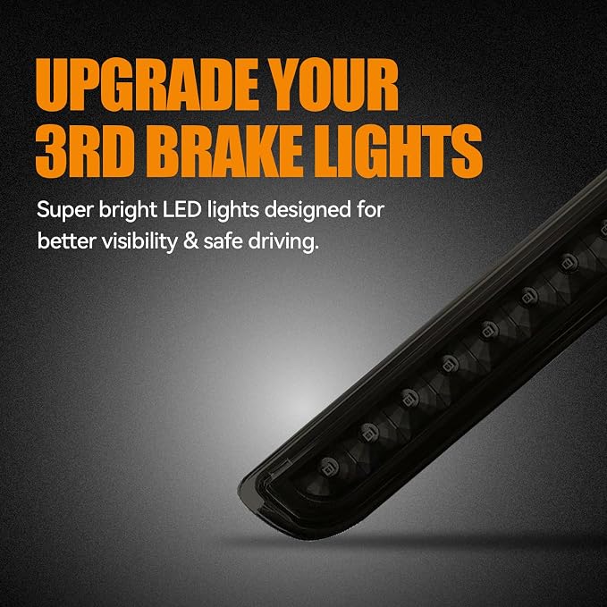 Third 3rd Brake Light LED for 2007-2014 Toyota FJ Cruiser, High Mount Rear Brake Lights Assembly for 07-14 FJ Cruiser, Waterproof Center Cab Lamp Stop Light