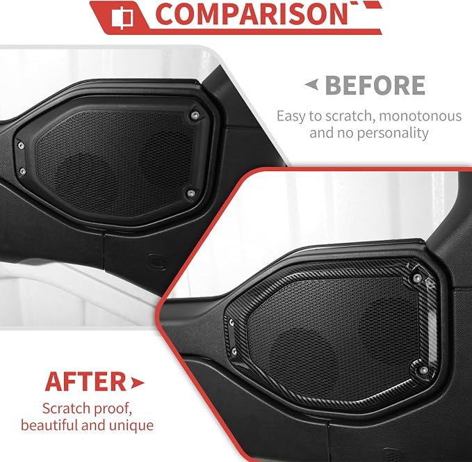 23pcs Full Set Interior Trim Kit for Jeep Wrangler JL JLU Gladiator JT 2018-2023 Steering Wheel Door Handle Air Conditioning Vent Cup Holder Reading Light Headlight Gear Cover, Carbon Fiber