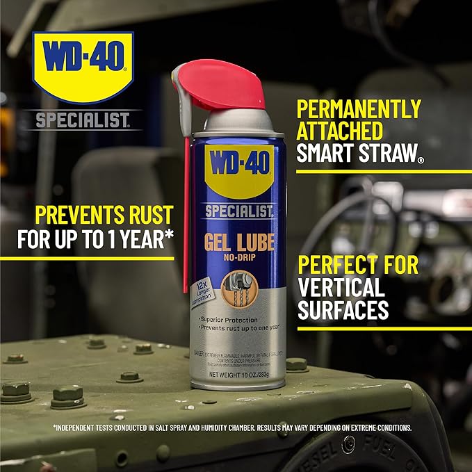 WD-40 Specialist Gel Lube with SMART STRAW SPRAYS 2 WAYS, 10 OZ [6-Pack]