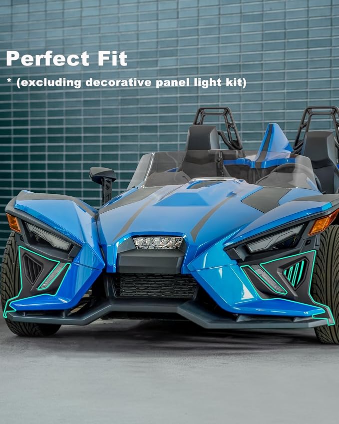 Front Lower Accent Panel Kit for Slingshot, Decorative Plate Daytime Running Lights Trim Panel Upgrade Kit for Polaris Slingshot S SL SLR R LE 2020-2023 Accessories