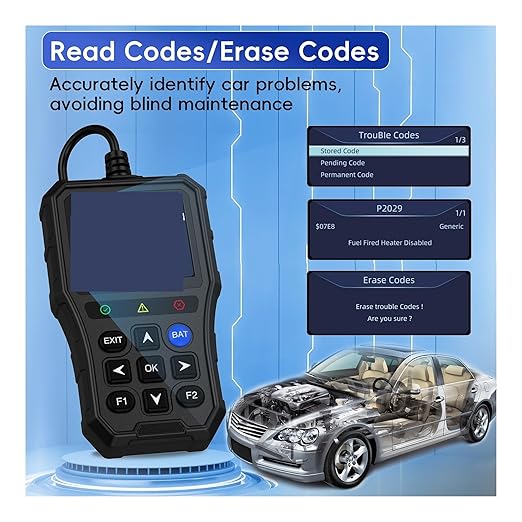 Automobile Fault Detector, OBD2 Scanner Diagnostic Tool Check Engine Light Vehicle Code Reader Car Fault Code Scanner