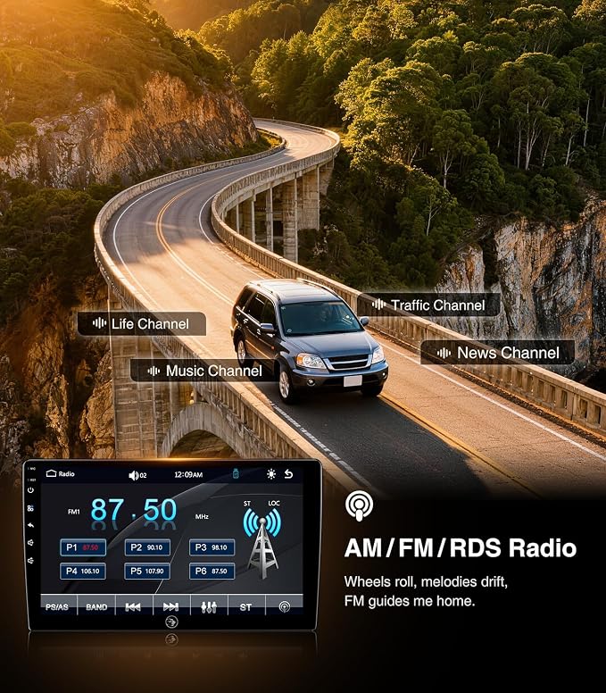Car Radio Stereo for Honda CRV 2006-2011, Wireless CarPlay Android Auto 9 Inch Linux Touch Screen Navigation Head Unit Bluetooth FM/AM