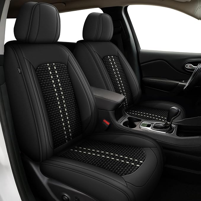 Fit for GMC Terrain 2010-2024 2025 2026 5 Seats Full Set Black Ice Silk Seat Covers (5 Seat, Black)