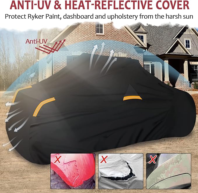 StarknightMT Ryker Cover Compatible with 2019-2026 Can-Am Ryker 900 600 Sport Rally Edition All-Weather PU Waterproof Cover for Indoor Outdoor Snow Rain Dust Sun Protection Accessories Vent