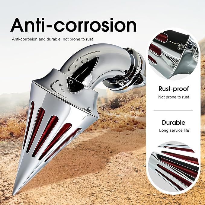 Air Cleaner Motorcycle Spike Air Intake Filter Kit Fit for Fits 2016-2017 FXDLS and Softail® d 2009-2016 Touring and Trike moase with Original Equipment 50mm Throttle Body.