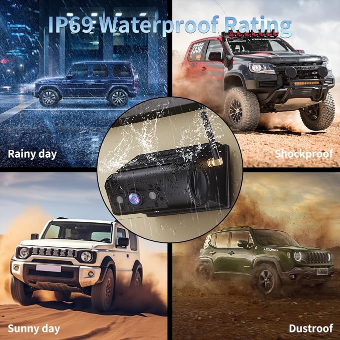 OBEST Magnetic Solar Wireless Backup Camera:1080P 5”HD Rechargeable Reverse Camera with Monitor,Night Vision Waterproof Rearview Camera System for Car RV Truck Trailer SUV Campers,No Wiring