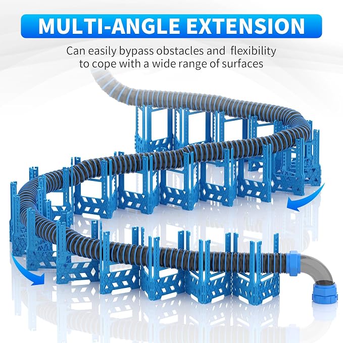 BEBOBLY RV Sewer Hose Support 20FT with Secure Rubber Band & Carry Strap, RV Sewer Hose Holder Adjust Height for Travel Trailers, RV, Campers | Avoiding Obstacles & Deep Cradles, Quick Setup/Collapse