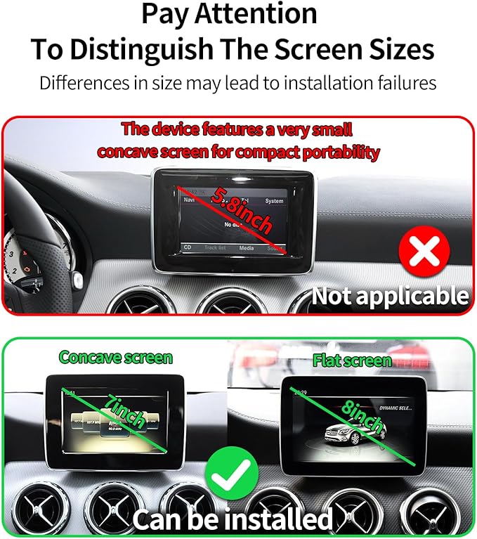 Wireless Charging Car Phone Holder for Mercedes Benz CLA-Class 2015-2019 / GLA-Class 2016-2020, 7/8" Screen Fixed Clip, 360° Rotation Car Phone Mount Compatible with MagSafe