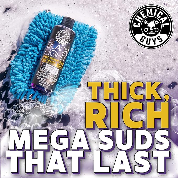 Chemical Guys CWS619 Black Light Foaming Car Wash Soap & Refill Kit, 2 Bottles - (1) 16 oz and (1) Gallon (Works with Foam Cannons, Foam Guns or Bucket Washes) 144 oz