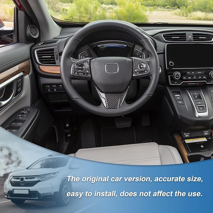 Carbon Fiber Steering Wheel Cover Compatible with 2017-2022 Honda CR-V CRV