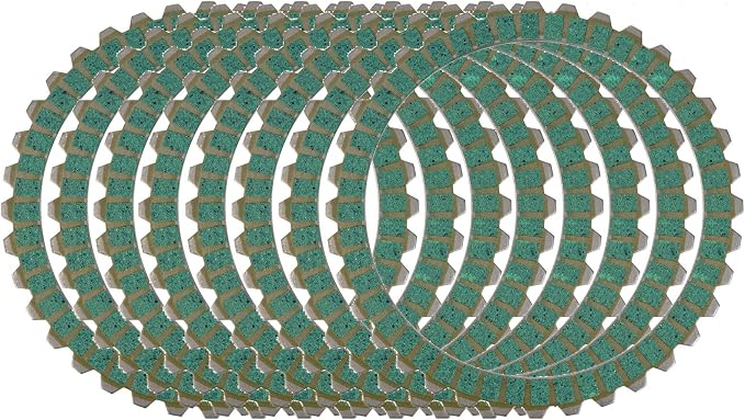 AHL 15pcs 307-30-10011 Green Clutch Friction Plates&Steel Friction Plate for Harley Sportster Anniversary XLH1200 1200 1993 1998,Sportster Anniversary XLH883 2003,Sportster XL883 883 2004-2009
