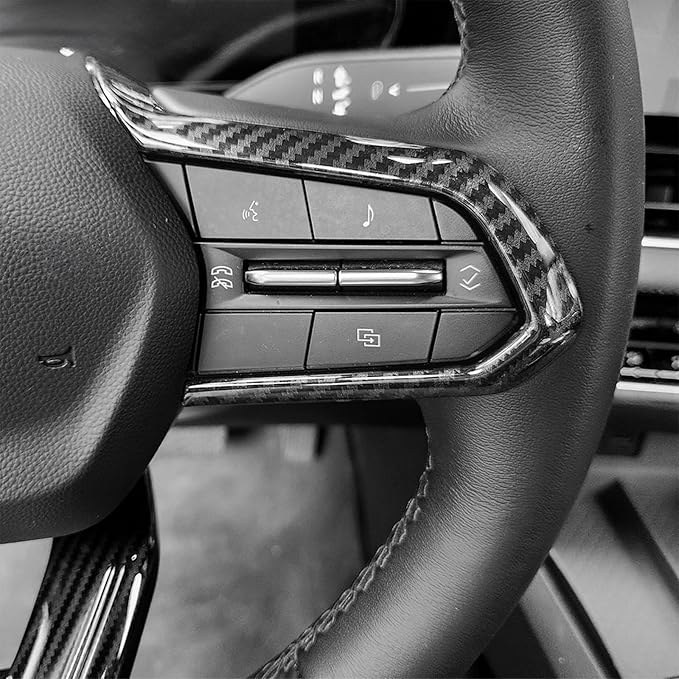 Premium Car Steering Wheel Handle Frame Cover, Compatible with Chevy Equinox RS 2025-2026 Accessories– Anti-Slip, Universal Fit, Easy Install & Luxury Upgrade Accessories (Carbon Fiber Pattern)